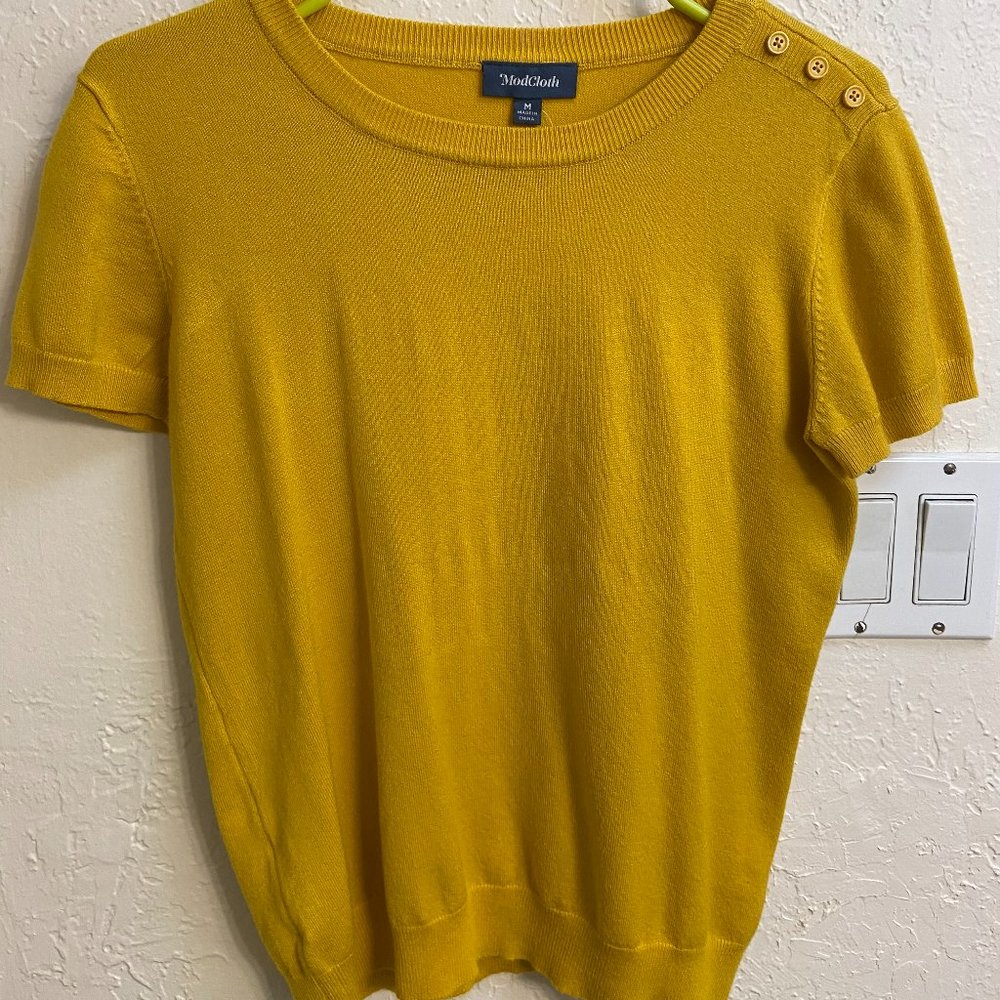 Modcloth Short Sleeve Charter Sweater